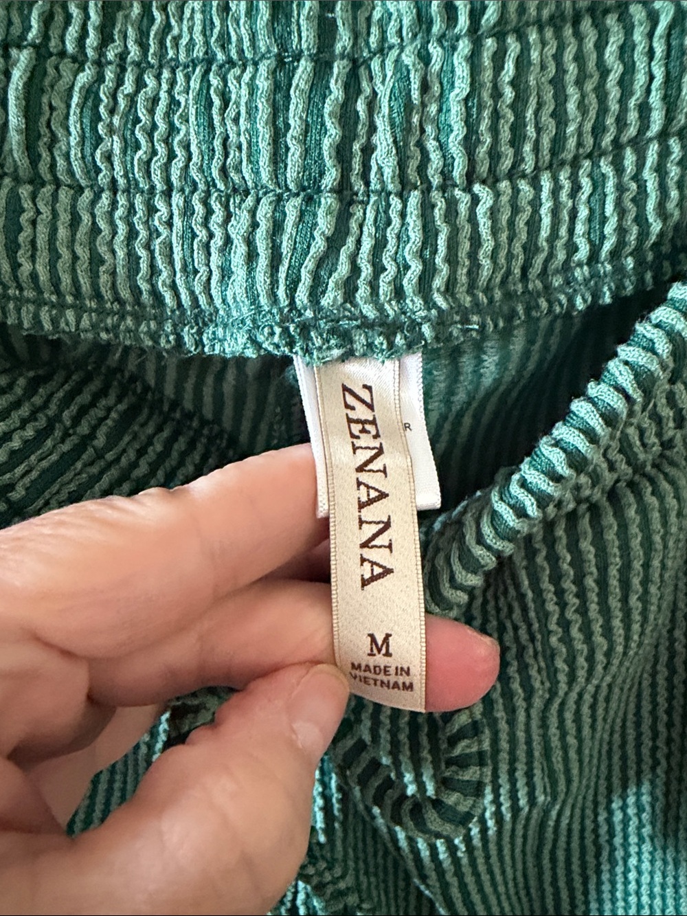 Zenana Outfitters Green Waffle Knit Shorts Set - Picture 8 of 8